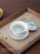 定制潮州陶瓷功夫茶具 手工窑变盖碗 三才碗 泡茶碗 单丛茶碗 小