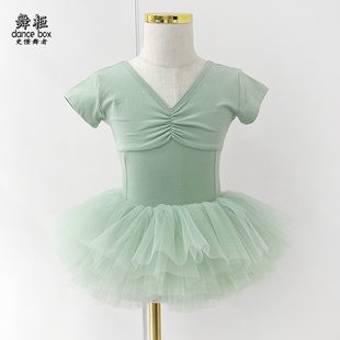 夏季儿童芭蕾舞裙小女孩舞蹈服女童短袖纯棉少儿中国舞考级服