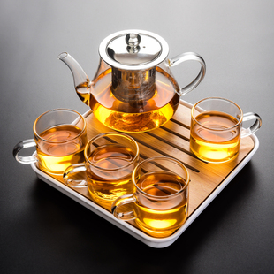 茶壶泡茶玻璃茶具套装家用功夫茶具过滤不锈钢，泡花茶壶茶杯泡茶壶