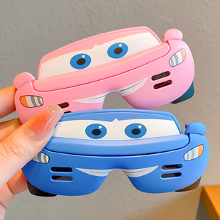 儿童汽车总动员可翻盖墨镜男女童卡通太阳镜宝宝防晒遮阳眼镜
