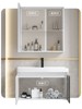 包安装(包安装)现代简约太空铝浴室柜，卫生间洗脸盆组合一体陶瓷洗手池洗漱