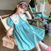 女童连衣裙2023夏装洋气儿童裙子夏季小女孩童装泡泡袖公主裙