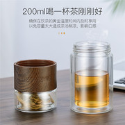 绿珠水杯泡茶杯个人专用茶水分离杯家用办公室双层玻璃水杯子2210