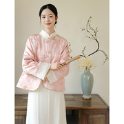 山有色新中式外套冬季唐装女装中国风年轻款茶服改良盘扣上衣