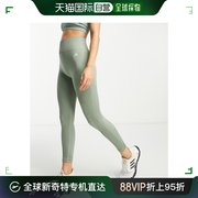 香港直邮潮奢 adidas 阿迪达斯 女士adidas 训练无缝绿色打底裤