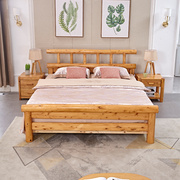 米成都原木双人床全四川1.5米硬板床1.8M实木名宿客栈家具