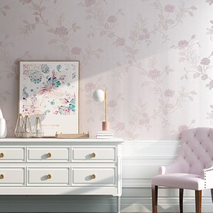 韩式小清新无缝墙布田园，家用卧室温馨客厅壁纸，现代简约提花壁布
