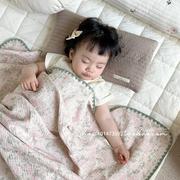 婴儿盖毯被子夏季薄款宝宝儿童浴巾纯棉纱布毯子夏凉被午睡毯襁褓