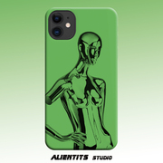 AlienTits果绿色哥特金属赛博可男可女i适用于苹果安卓定制手机壳