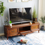 美式家具客厅欧式实木电视组合柜田园乡村做旧复古艺术时尚电视机