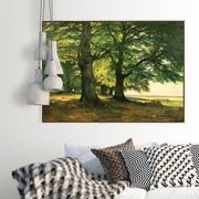 橡树林希施金森林(金森林)油画，玄关简欧风景画欧式客厅装饰画无框画壁画