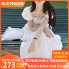 fletta韩版蕾丝连衣裙甜美白色裙子夏季长款长裙韩国女装仙女裙