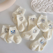 宝宝袜子防滑松口袜0-6个月，儿童短袜纯棉，秋冬1-3岁春秋婴儿地板袜
