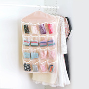 挂式收纳袋衣柜墙壁透明挂兜衣橱储物袋门，后墙上布艺收纳袋