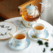 英式下午茶具水果茶壶轻奢精致高档咖啡杯，蜡烛加热茶杯套装花茶壶
