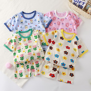 儿童短袖套装纯棉女童夏季衣服两件套韩版童装男宝宝T恤夏装