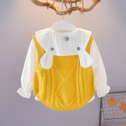 女宝宝春秋装1-2-3岁女童，长袖上衣两件套8-9个月婴儿衣服套装