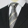 灰色方格真丝领带商务礼服职业桑蚕丝领带男礼盒装J178