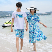 沙滩情侣装夏季t恤套装男女海南岛旅游穿搭衣服泰国海边蜜月度假