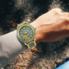 戈菲尔镂空透底翡翠日本机械机芯表男女款防水GEZFEEL手表