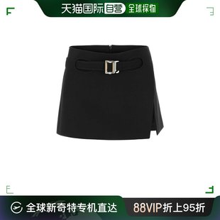 香港直邮Dion Lee 女士黑色弹力斜纹布迷你半身裙