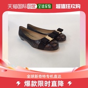 香港直邮salvatoreferragamo咖色女士平底船鞋0598101-varina-