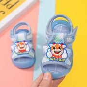 婴幼儿宝宝鞋软底学步鞋夏男女童叫叫鞋小童防滑魔术贴凉鞋Z 0-4