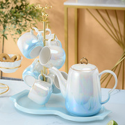 奢华金边水具套装客厅，茶壶茶杯欧式高颜值陶瓷茶具乔迁结婚送