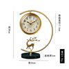新中式纯铜座钟客厅台式钟表摆件家用时尚时钟创意，鹿轻奢静音台钟