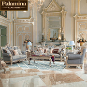 欧式真皮沙发组合123美式实木，沙发客厅整装家具，简欧法式别墅奢华