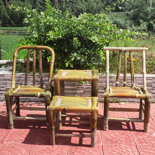 竹编凳子靠背创意复古传统手工老式竹椅子家用怀旧儿童小板凳