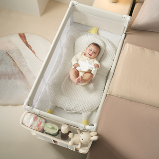 coolbaby多功能婴儿床拼接大床可移动新生儿宝宝床，尿布台便携bb床