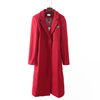 灵系列秋冬品牌，女装库存折扣大红色，长款时尚大衣f970