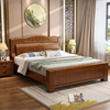 实木床现代中式气压高箱床1.5/1.8米双人床儿童床 橡胶木卧室家具