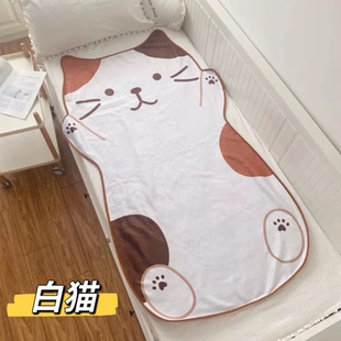 日系可爱猫咪法兰绒毛毯卡通儿童，被子午睡毯学生宿舍空调毯