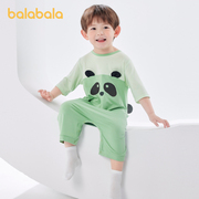 巴拉巴拉连体睡衣男女幼童夏季宝宝亲肤舒适熊猫造型家居服
