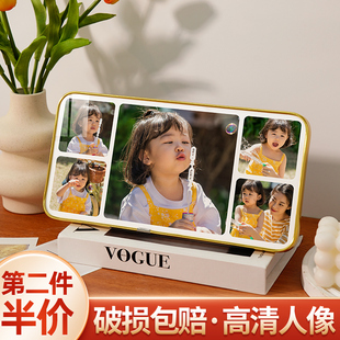 相框摆台照片定制儿童洗照片，做成相片打印制作水晶相片相册小摆件
