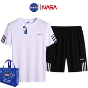 NASA URBAN联名款速干冰丝打球跑步运动男女短袖t恤短裤套装夏季a