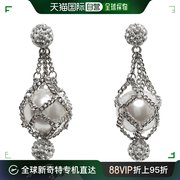 香港直邮潮奢 Givenchy 纪梵希 女士 银色 Pearling Crystal 耳坠