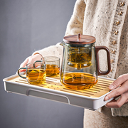 捷安玺茶壶泡茶杯家用茶具一键，茶水分离过滤耐热玻璃飘逸杯泡茶壶