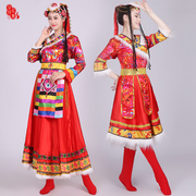 成人少数民族裙装女藏族藏出服西演舞蹈表演服水袖广场舞长服套装