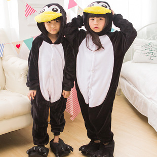 万圣节儿童服装企鹅宝宝衣服连体，睡衣幼儿园动物，表演服元旦话剧冬