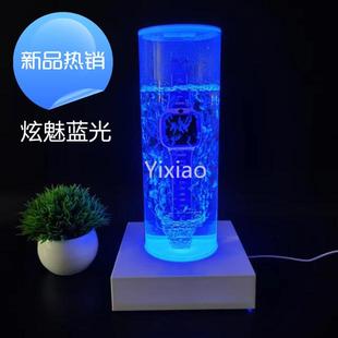 手表防水展台LED蓝灯吹气泡剃须洗牙器泡水展示架圆形防水桶