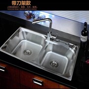洗手盆单盆不锈钢水池双槽简易水漏不锈钢洗菜盆加厚水糟