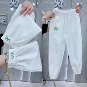 韩版夏季冰丝棉速干休闲裤，女小个子九分裤，高腰百搭显瘦哈伦裤