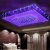 高档挽风LED客厅灯长方形水晶吊灯现代简约大厅遥控变色餐厅卧室