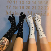 分趾袜创意袜子女ins潮黑白，数字日系二趾袜薄款韩版网红款中筒袜