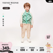 TeenieWeenie Kids小熊童装24年春男宝宝格子拉链棒球服外套