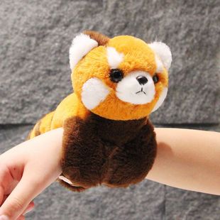 可爱动物小浣熊玩偶手腕啪啪圈儿童手环毛绒玩具公仔熊猫娃娃兔子
