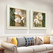 欧式装饰画客厅餐厅挂画卧室，玄关花卉壁画，简欧美式复古风油画文艺